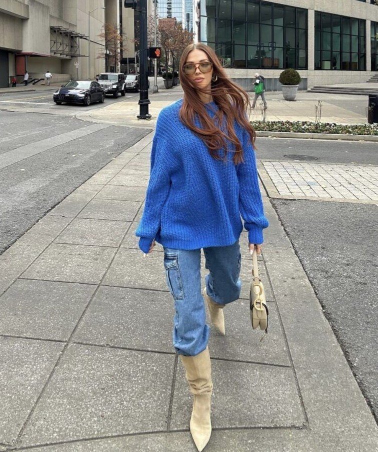 Bold Blue Oversized Knit