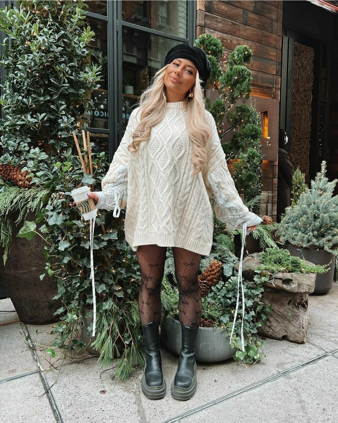 Oversized Cable Knit Dress