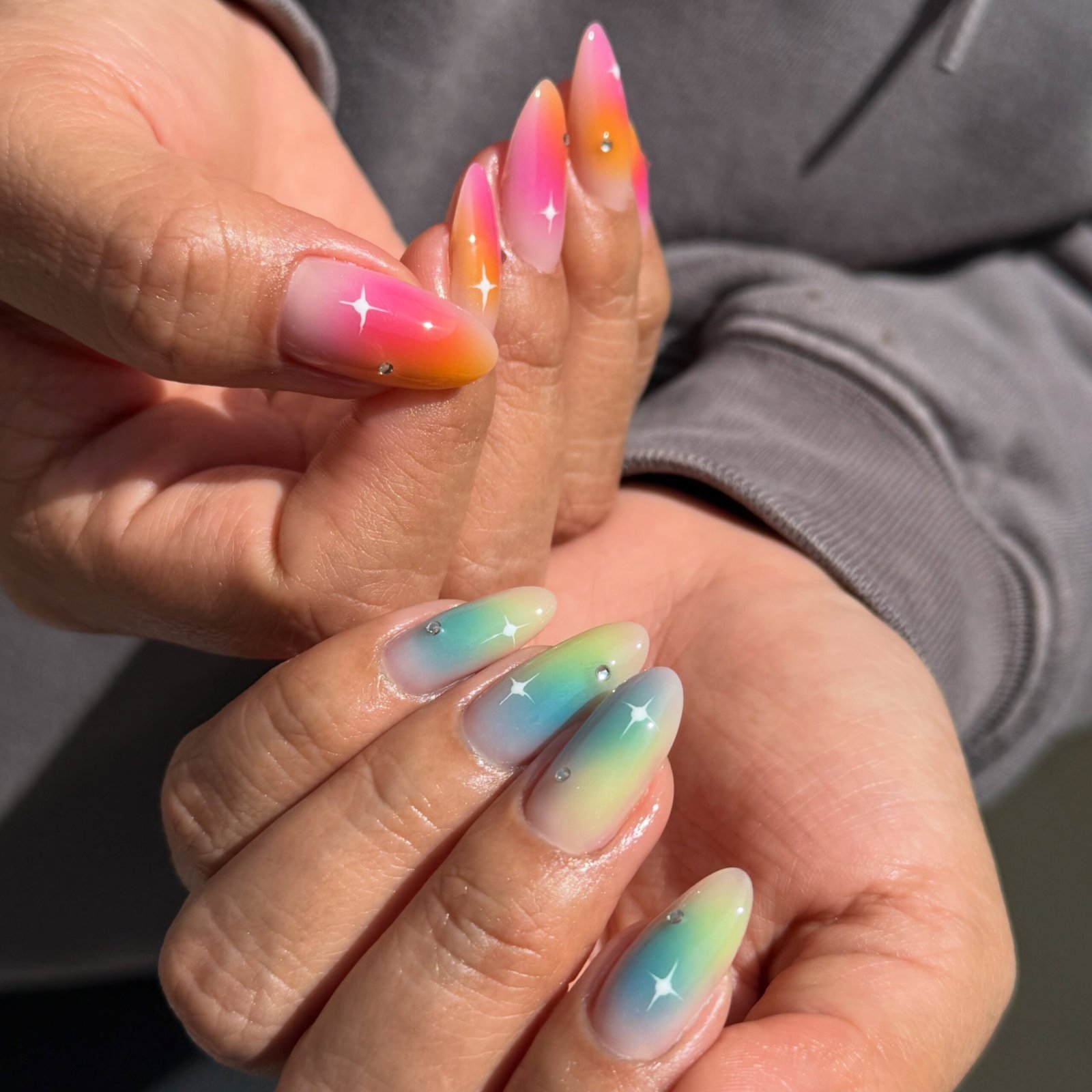Aura Ombre Sparkle Nails
